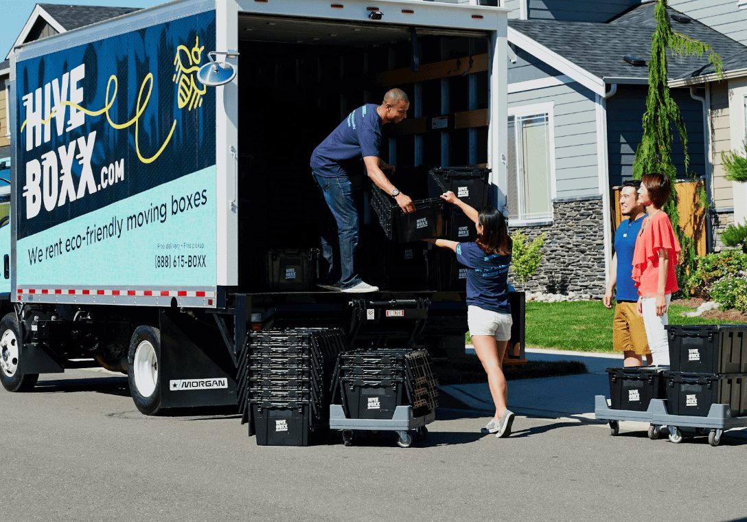 A Woman helping the movers.